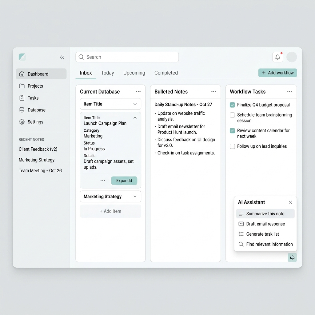 Notion AI workspace